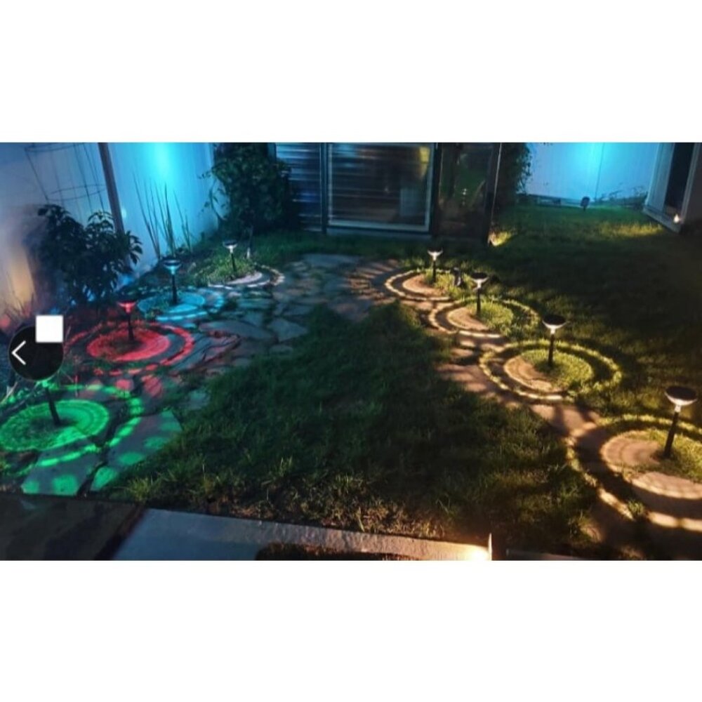 Bright Solar Pathway Lights 8 Pack, Color Changing+Warm White LED Path